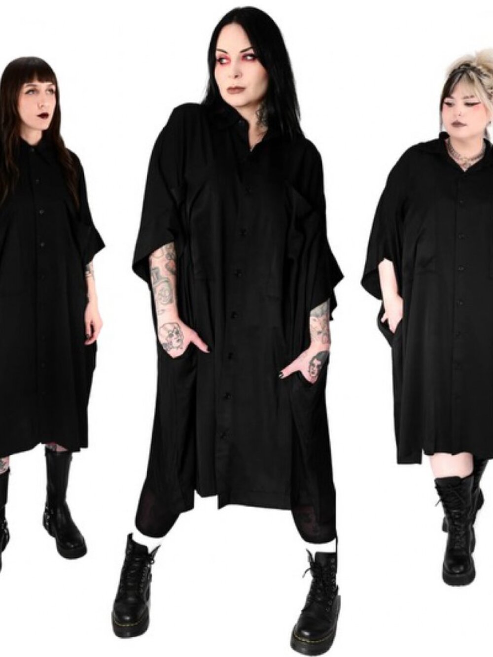 Foxblood Arden tunic dress - black - size M/L